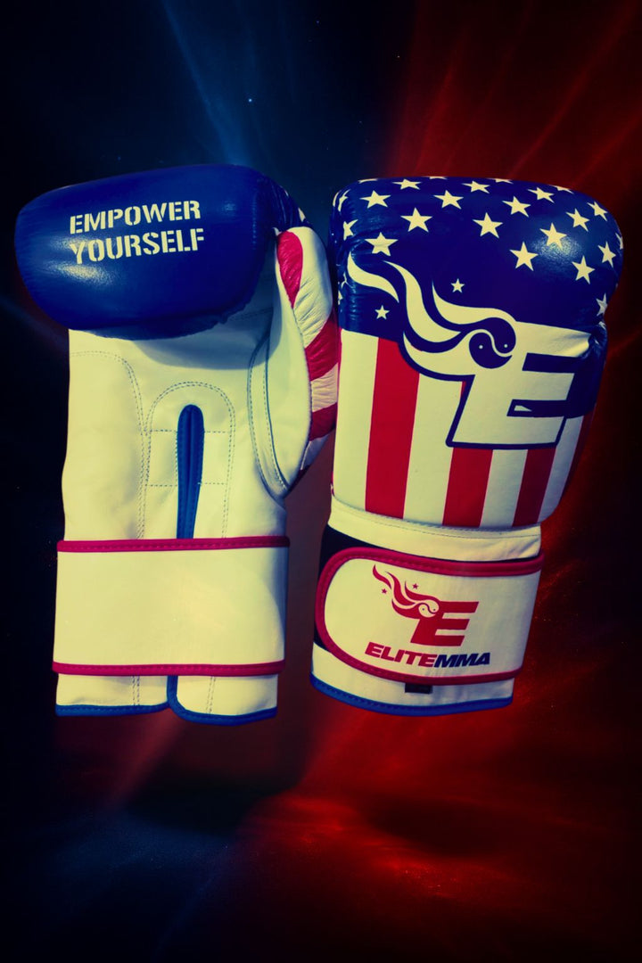 Elite MMA Patriotic Pro Gloves – 100% Leather Drop