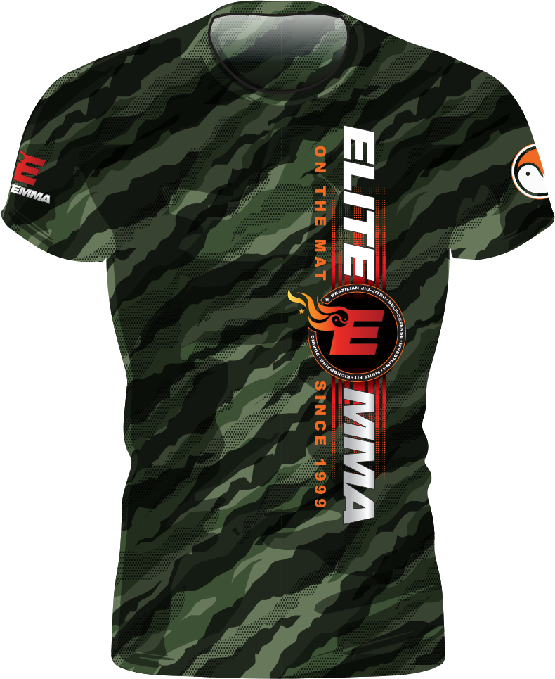 Elite MMA Camo Rash Guard - Short Sleeve