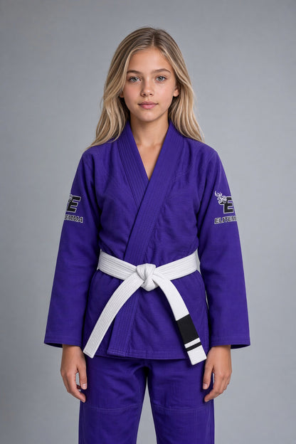 Elite MMA Limited Edition Youth BJJ Gi – Purple & Camo
