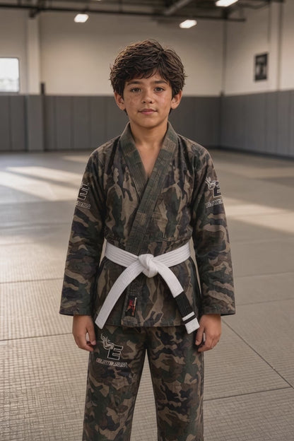 Elite MMA Limited Edition Youth BJJ Gi – Purple & Camo